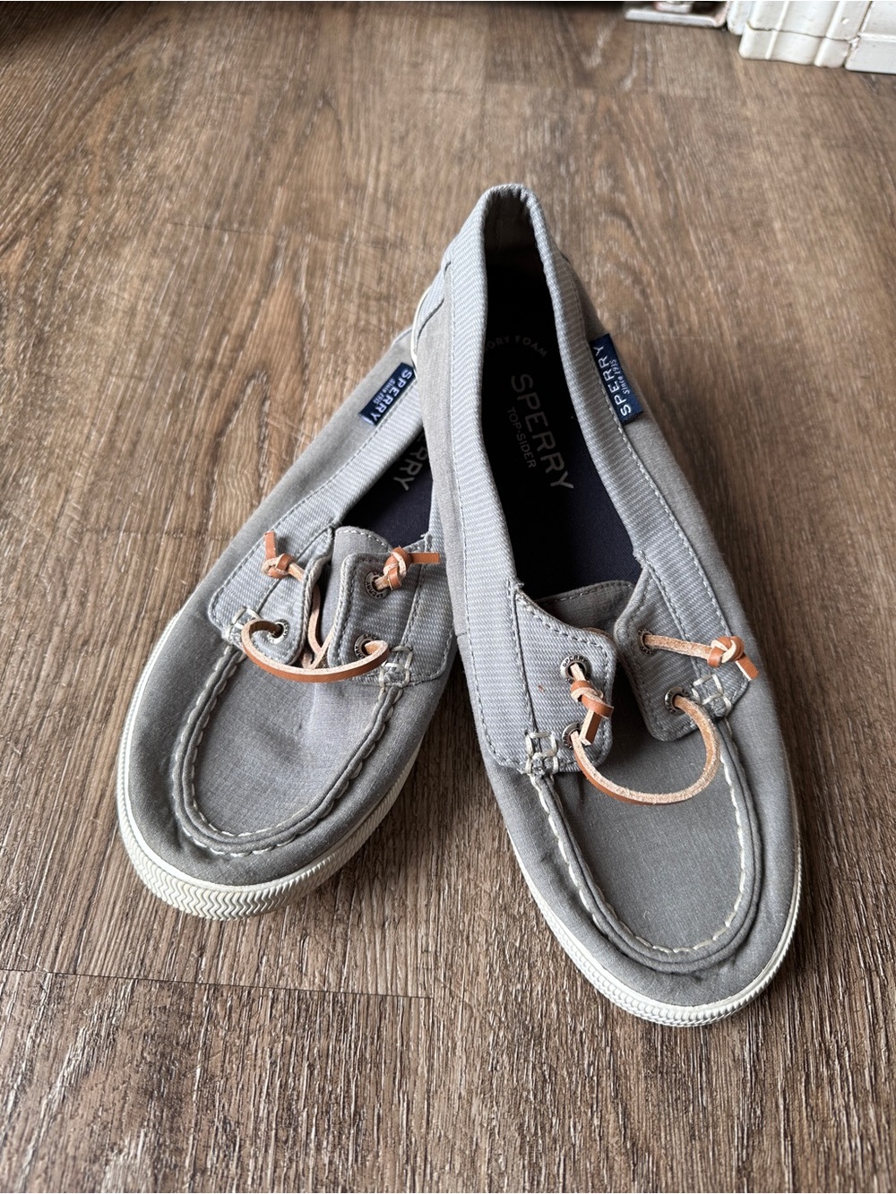 Sperry Top-Sider Lounge Away Gray Canvas Slip On Sneakers Size 7.5 - Picture 2 of 6